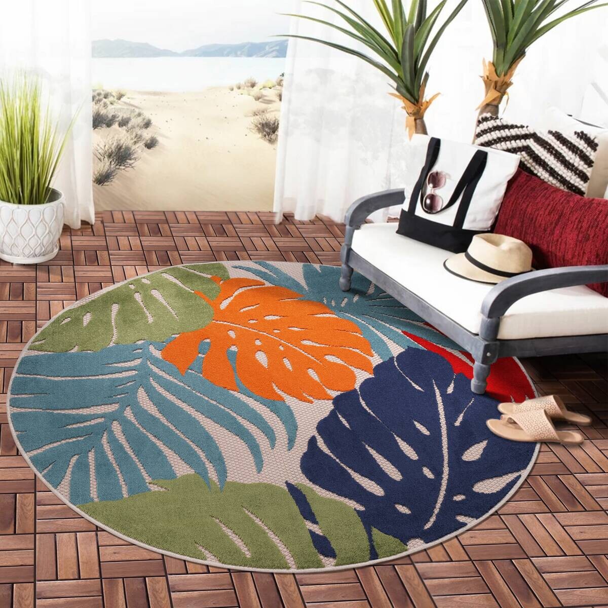 Sanat Outdoorteppich FLORAL bunt D: ca. 200 cm