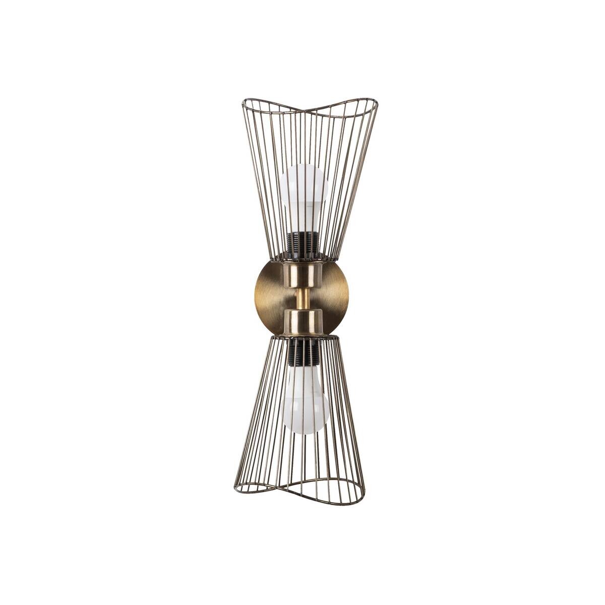 Opviq Wandleuchte Zeyno bronze Metall B/H/T/L/D: ca. 16x48x16x16x16 cm E27 2 Brennstellen