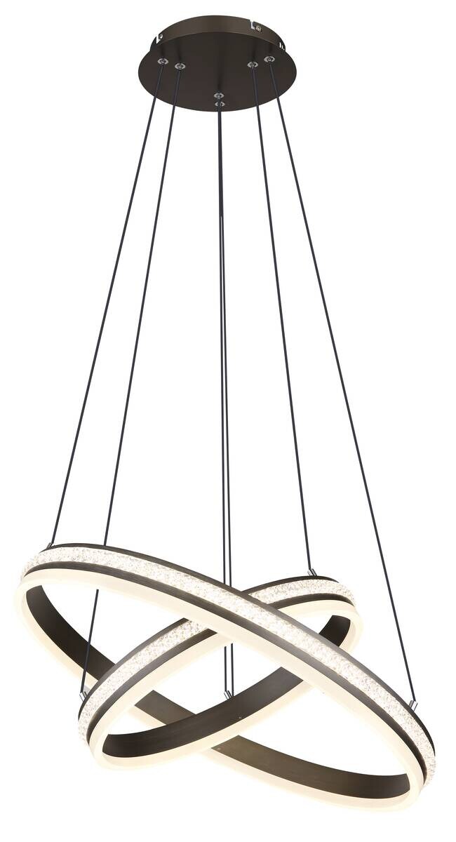 GLOBO LED-Pendelleuchte titanfarbig klar Metall Kunststoff H/D: ca. 120x60 cm