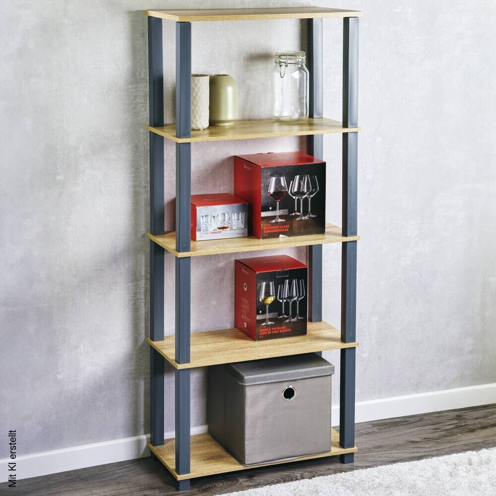Kesper Regal grau Kunststoff B/H/L: ca. 29x147x60 cm