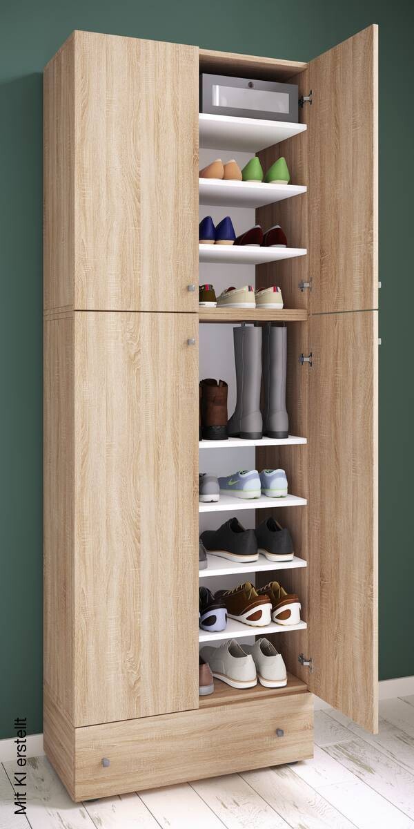 Schuhschrank Lona weiß B/H/T: ca. 70x200x39 cm