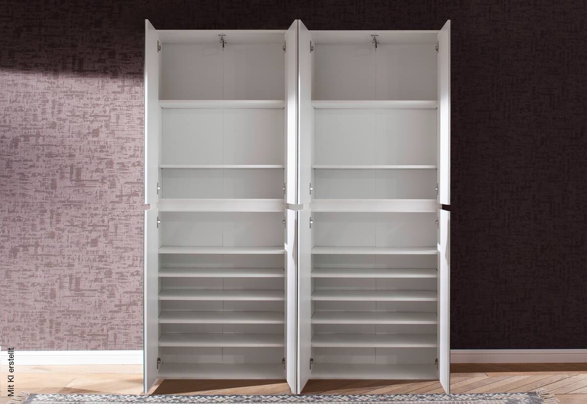 Garderobenschrank Mirror weiß B/H/T: ca. 148x191x34 cm