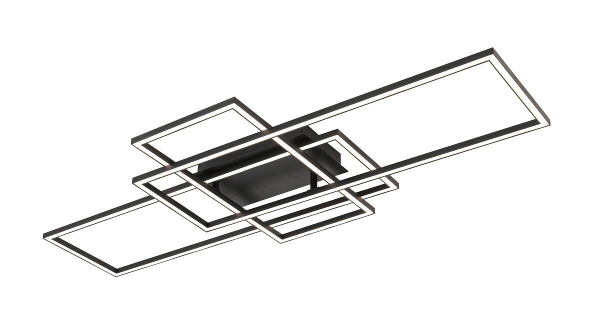 Deckenleuchte schwarz Kunststoff Metall B/H/L: ca. 42x10x103 cm