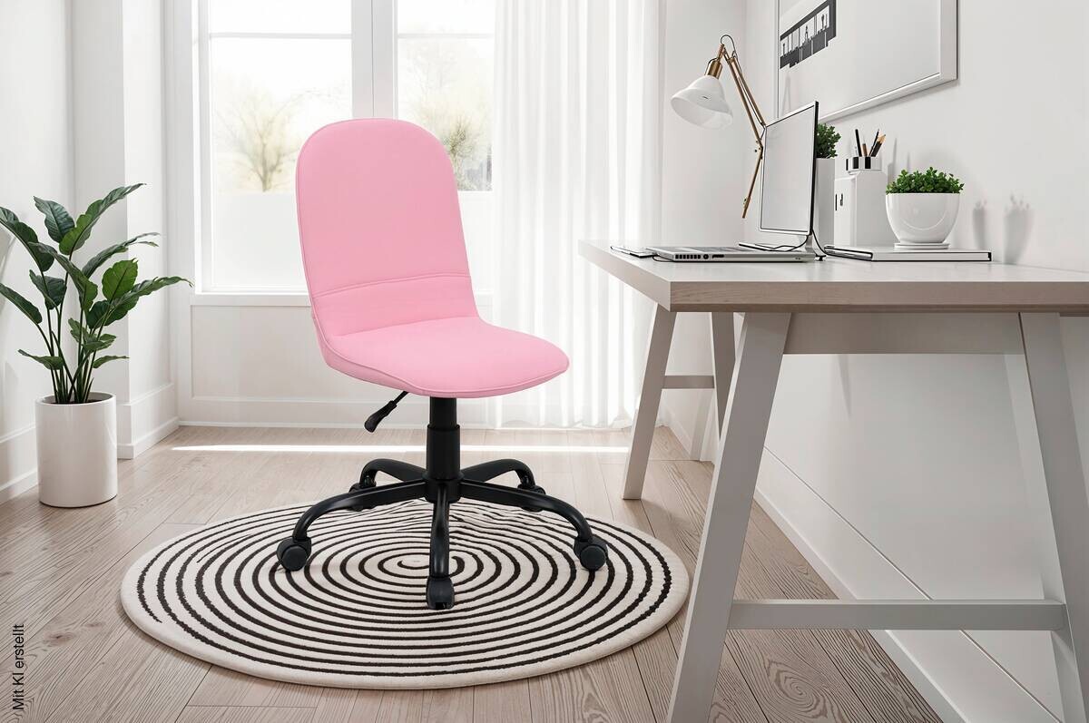 Drehstuhl TROLLY schwarz pink Metall Stoff