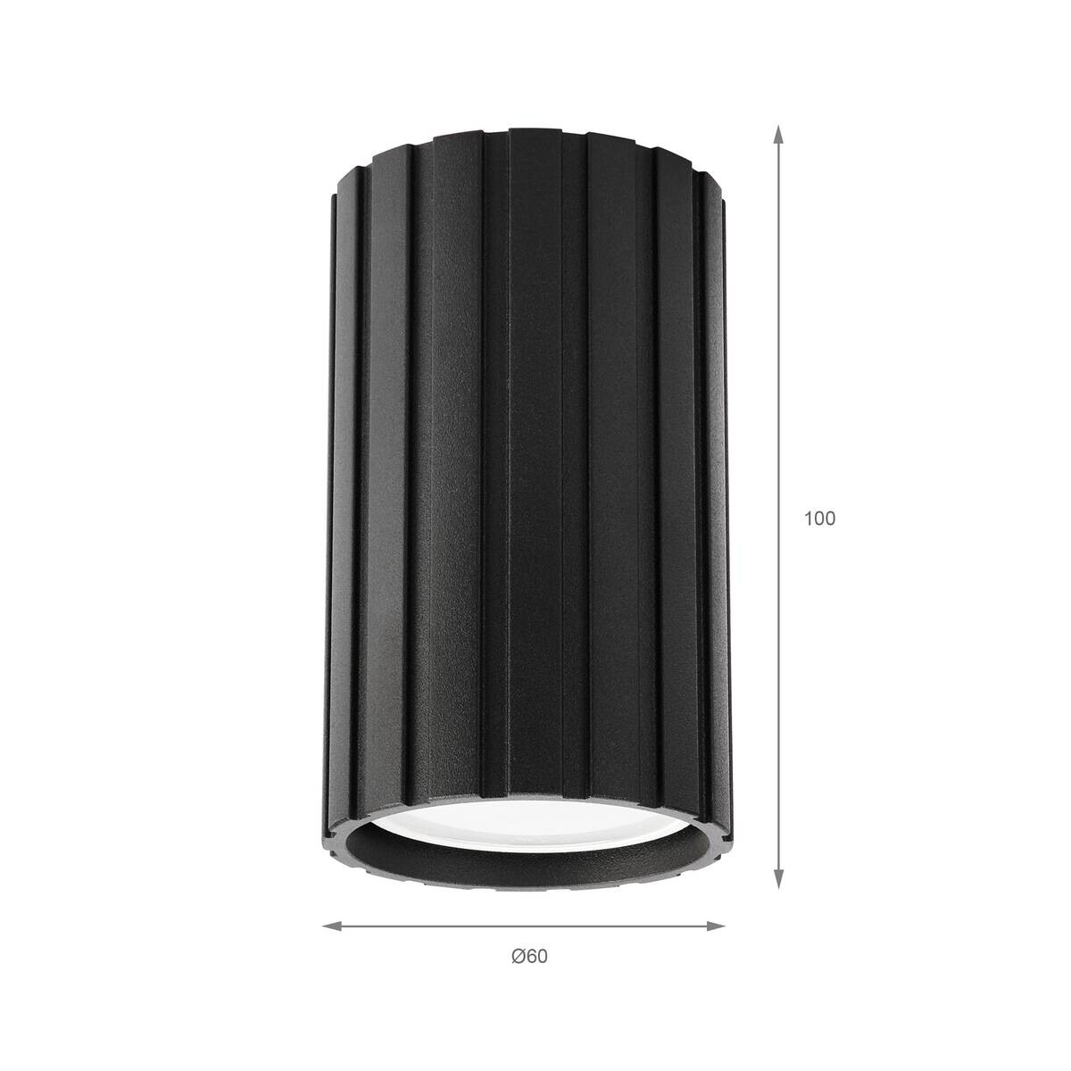 Lamkur Strahler Prisma schwarz Stahl B/H/L: ca. 6,5x10x6,5 cm 1 Brennstellen