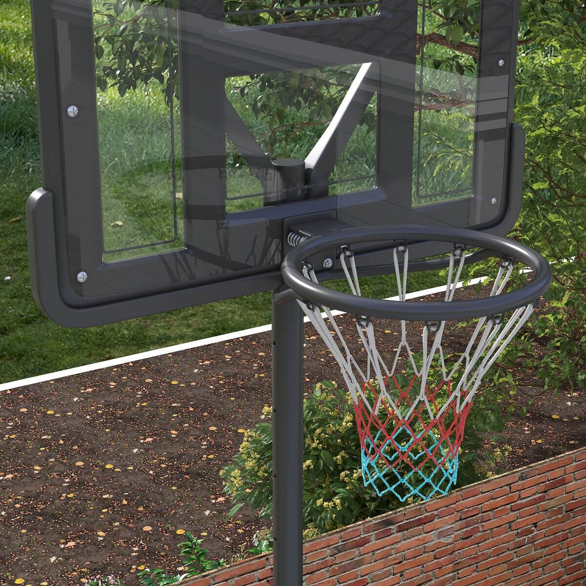SPORTNOW Basketballkorb schwarz B/H/L: ca. 60x90x370 cm