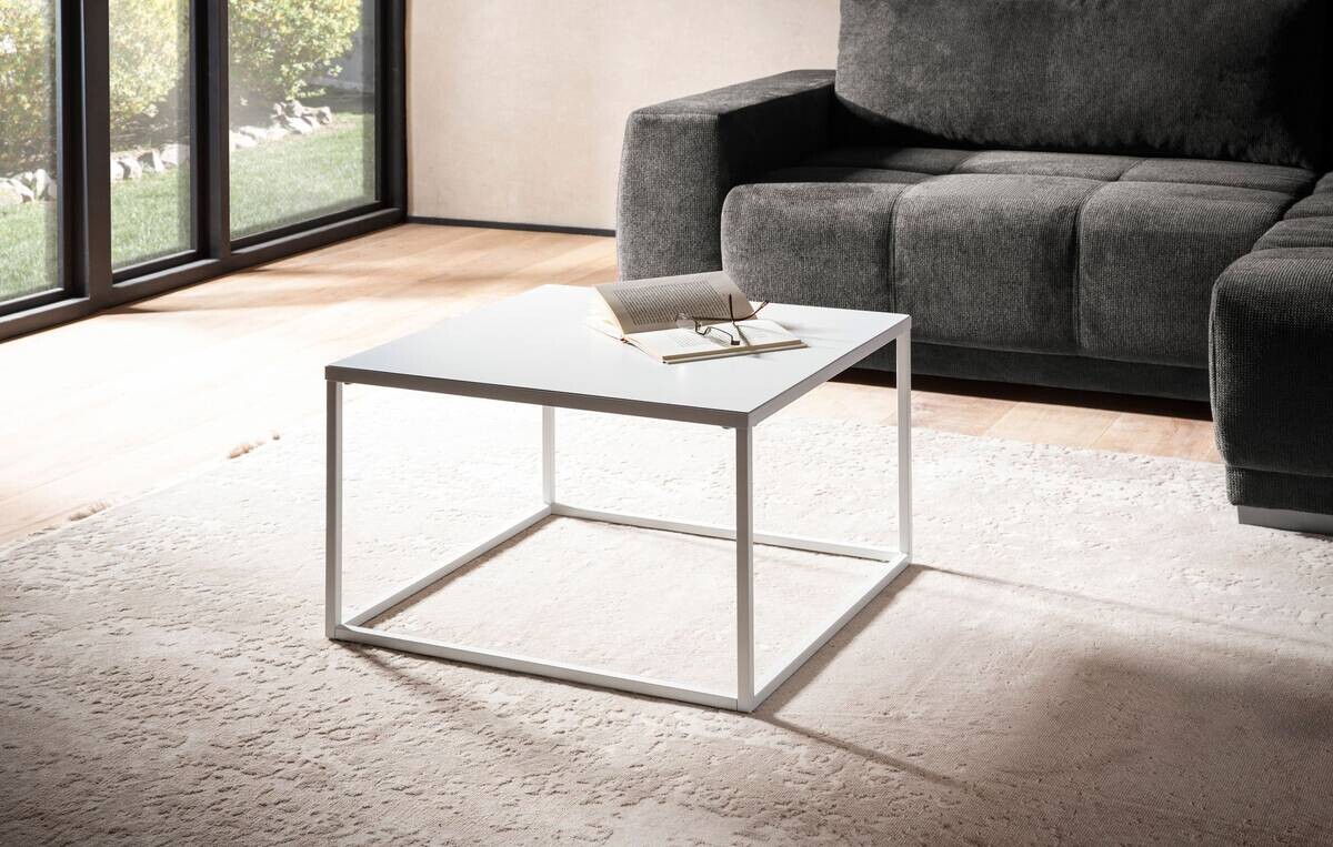 Wohnling Couchtisch weiß Stahl B/H/T: ca. 60x40x60 cm