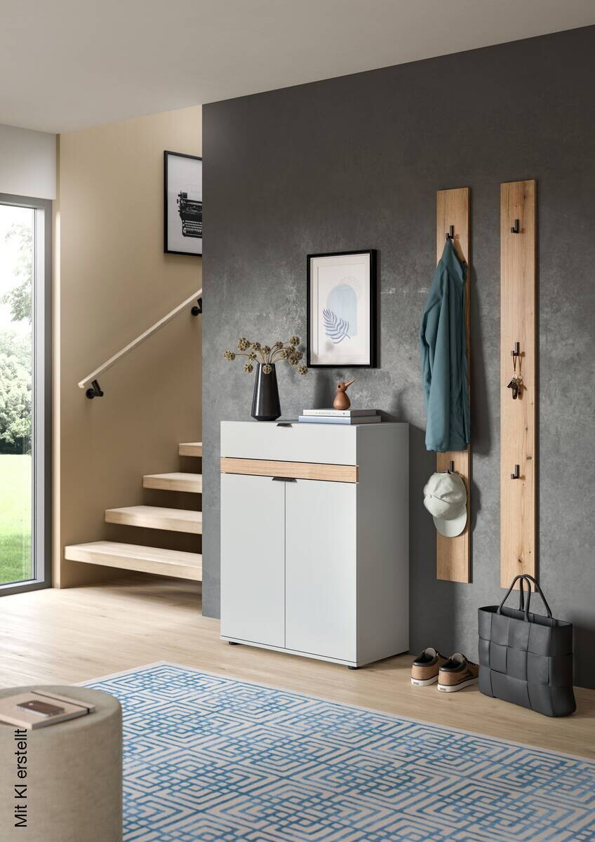 Garderobe Naro weiß Evoke Oak Nachbildung B/H/T: ca. 150x194x37 cm