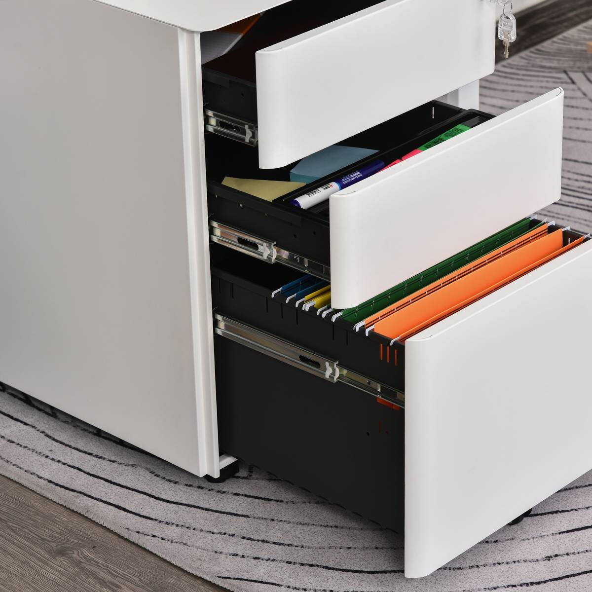 Rollcontainer 924-006WT weiß B/H/T: ca. 39x59x48 cm