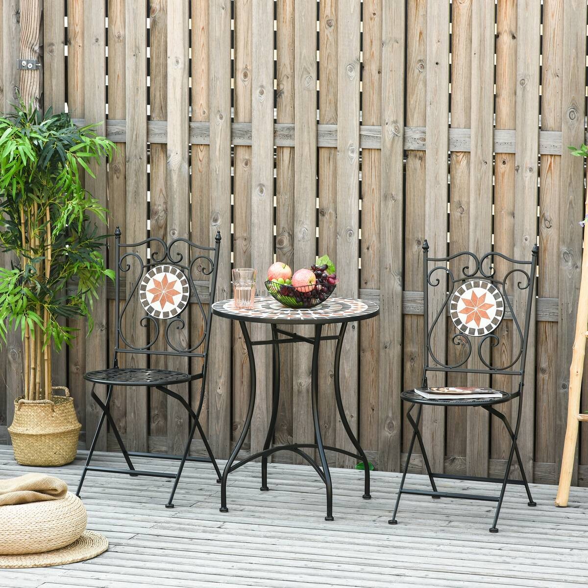 Outsunny Gartenmöbel-Set bunt Metall