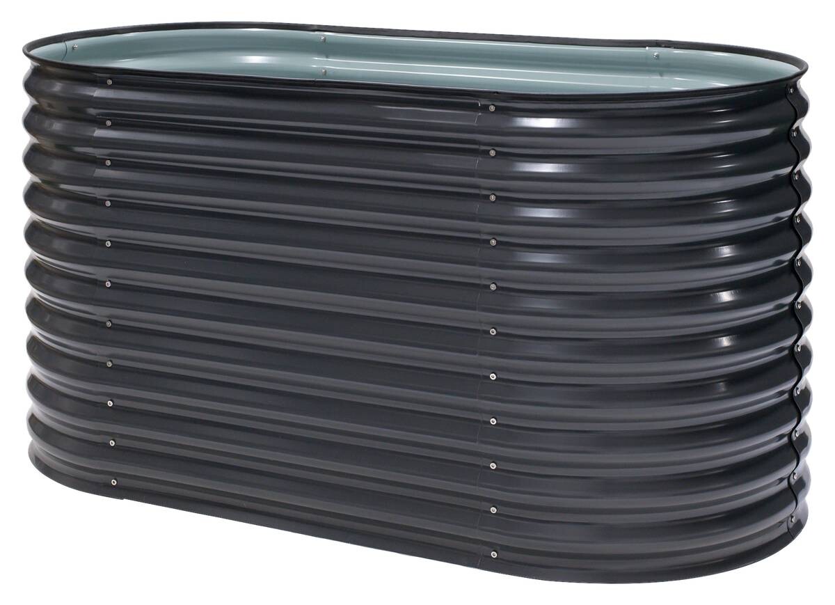 Westmann Hochbeet Oval anthrazit Metall B/H/L: ca. 80x82x160 cm