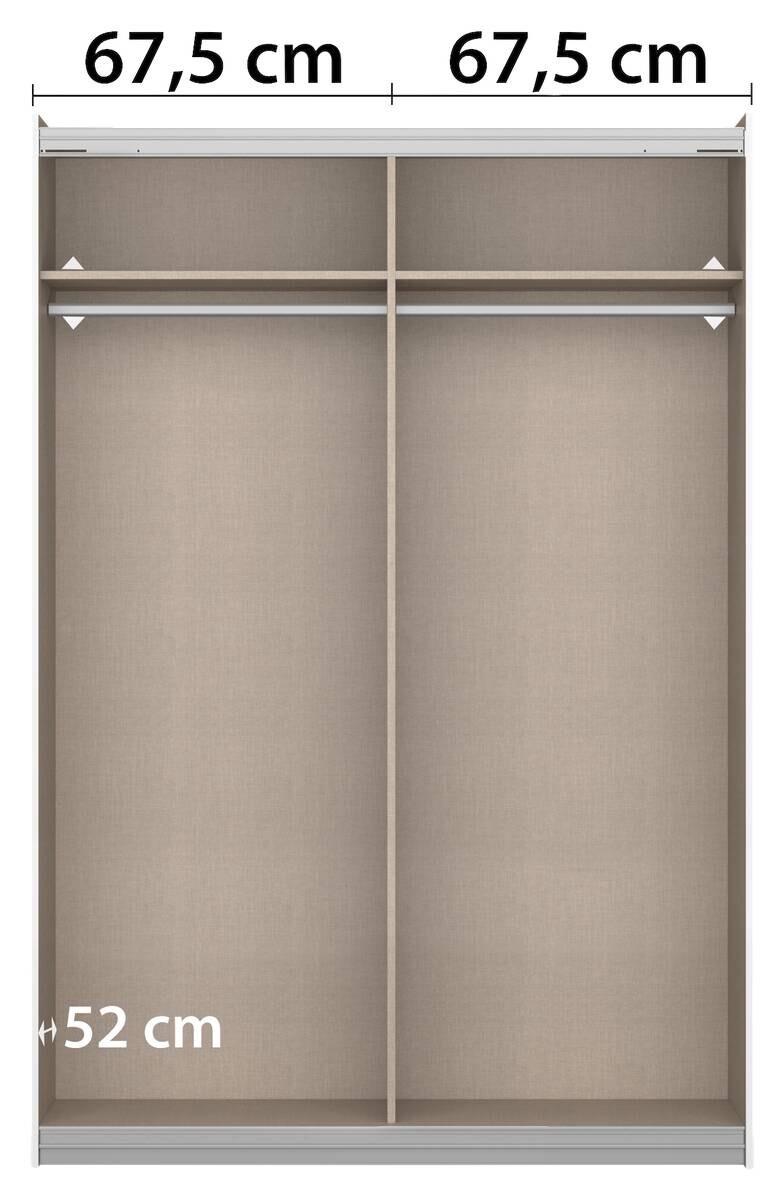 Schwebetürenschrank Quadra grau B/H/T: ca. 180x210x62 cm