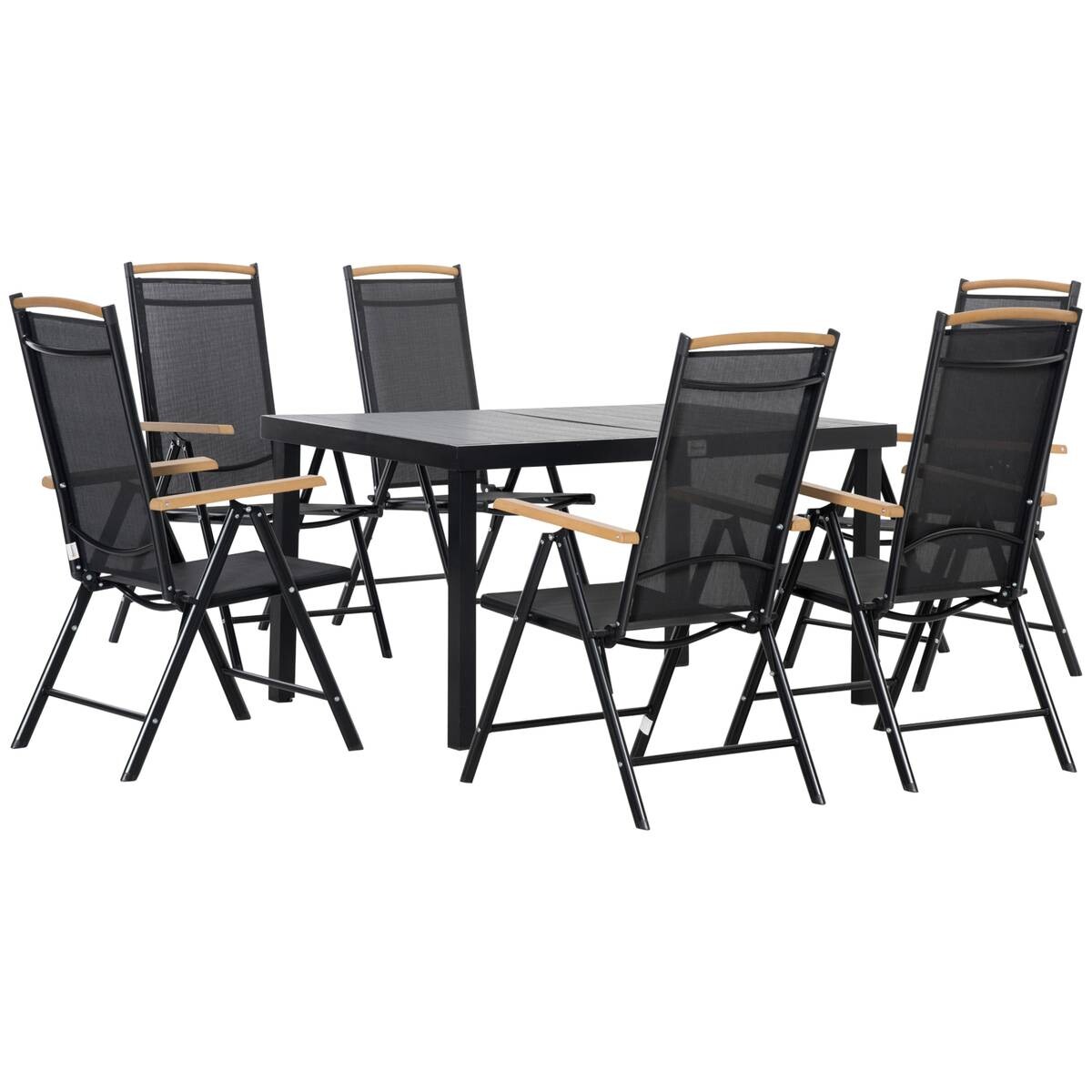 Outsunny Gartensitzgruppe schwarz Aluminium B/H/L: ca. 90x74x140 cm