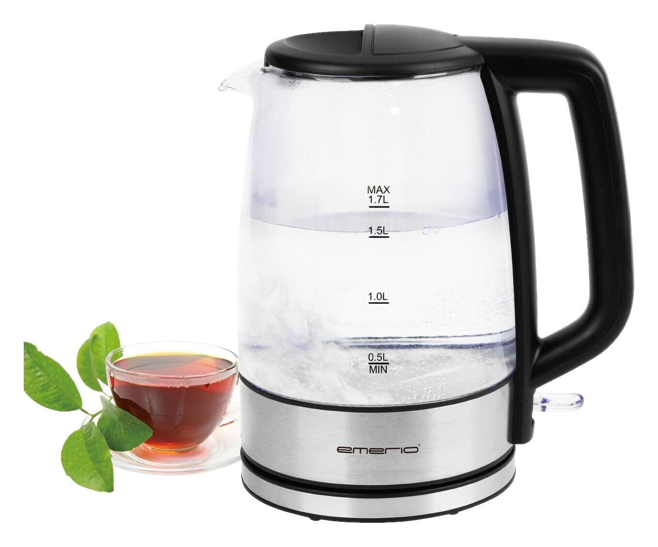 Emerio Glas-Wasserkocher WK-130126 transparent Glas B/H/T: ca. 18,2x24,3x22,5 cm ca. 1,7 l