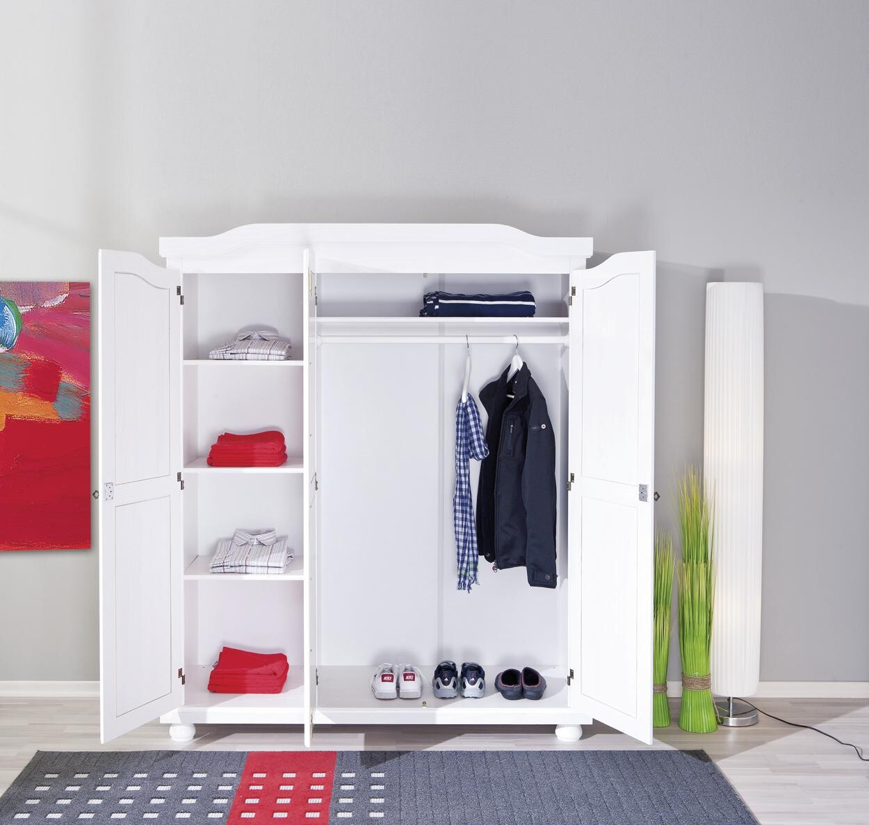Kleiderschrank Bastian weiß B/H/T: ca. 150x180x56 cm
