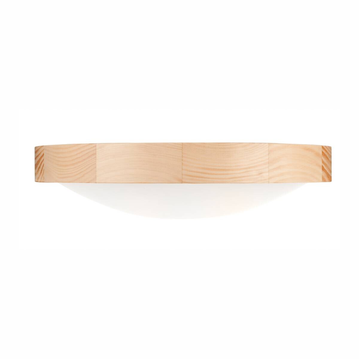 Lamkur Deckenleuchte Anello kiefer Glas Holz H/L: ca. 8x37 cm E27 2 Brennstellen