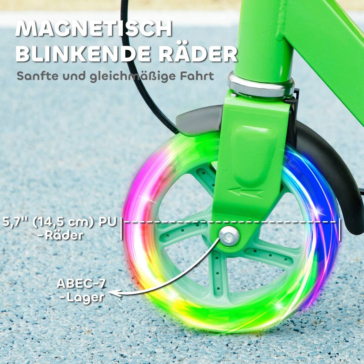 AIYAPLAY Kinderscooter grün B/H/L: ca. 36x89x73 cm