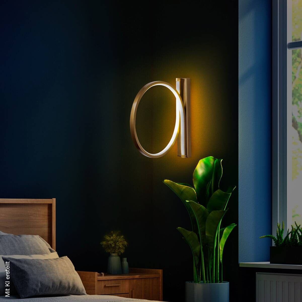 Opviq LED-Wandleuchte gold B/H/T: ca. 30x30x50 cm