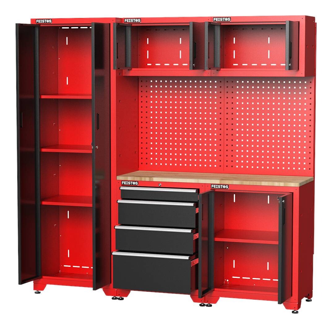 Werkstatteinrichtung Juno 2 rot B/H/T: ca. 198x198x46 cm