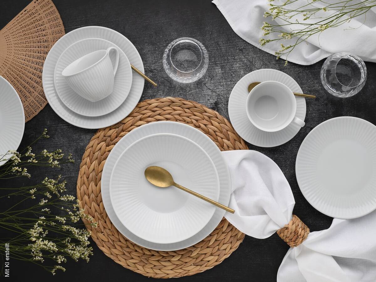 CreaTable Kombiservice Valencia weiß Porzellan 30 tlg.