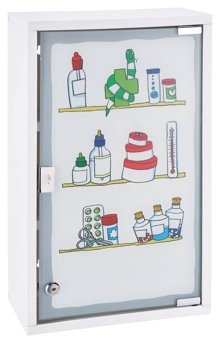 Medizinschrank weiß Stahl B/H/T: ca. 30x50x15 cm