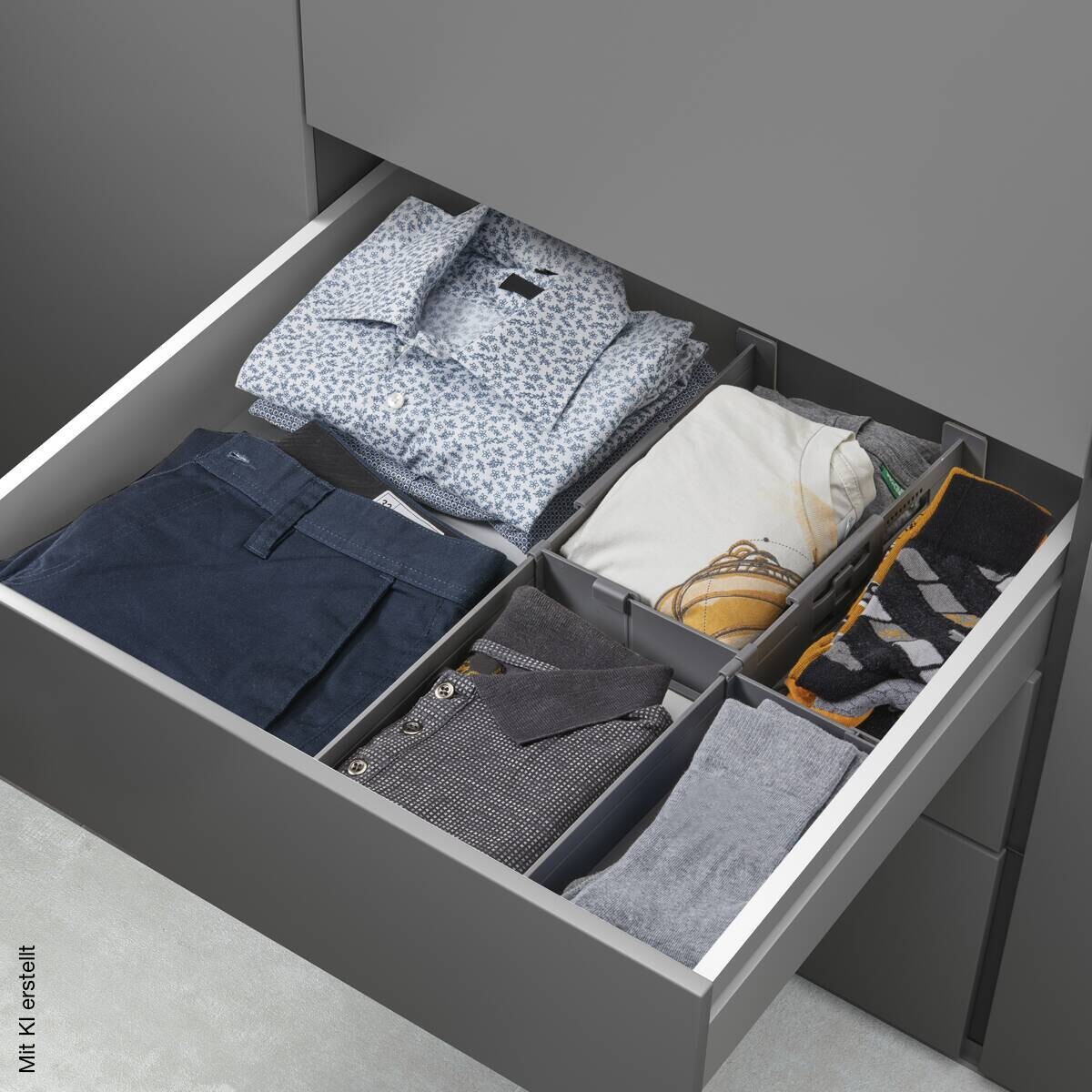 Metaltex Schubladen-Organizer Multi-Fit grau Kunststoff