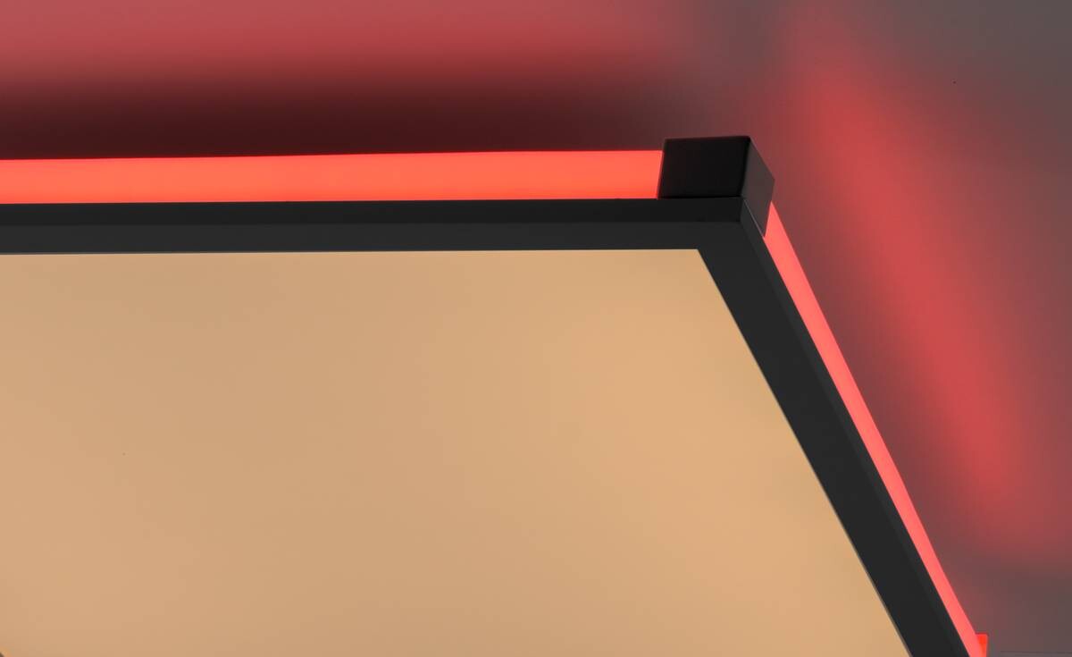 Just Light LED-Deckenleuchte MARIO 11621-18 schwarz weiß Kunststoff Metall B/H/T: ca. 45x7,1x45 cm 2 Brennstellen