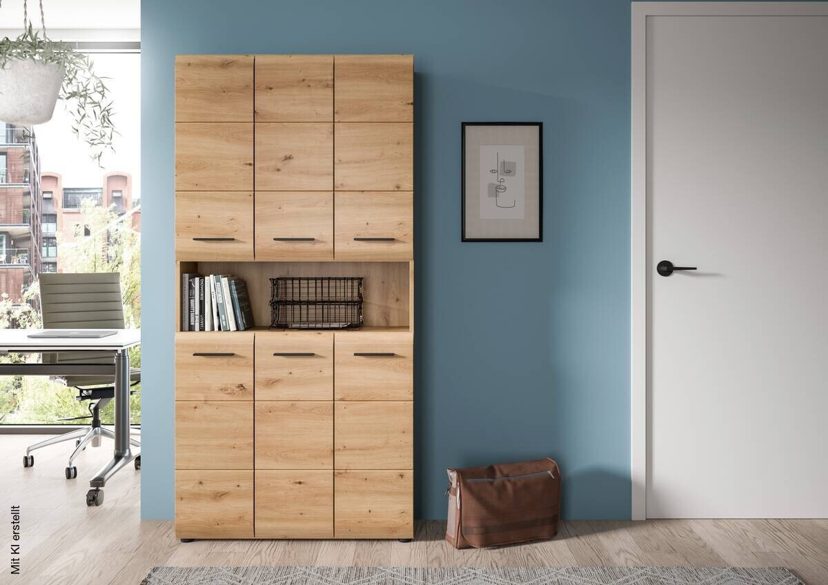 Mehrzweckschrank Ice Artisan Oak Nachbildung B/H/T: ca. 90x185x30 cm