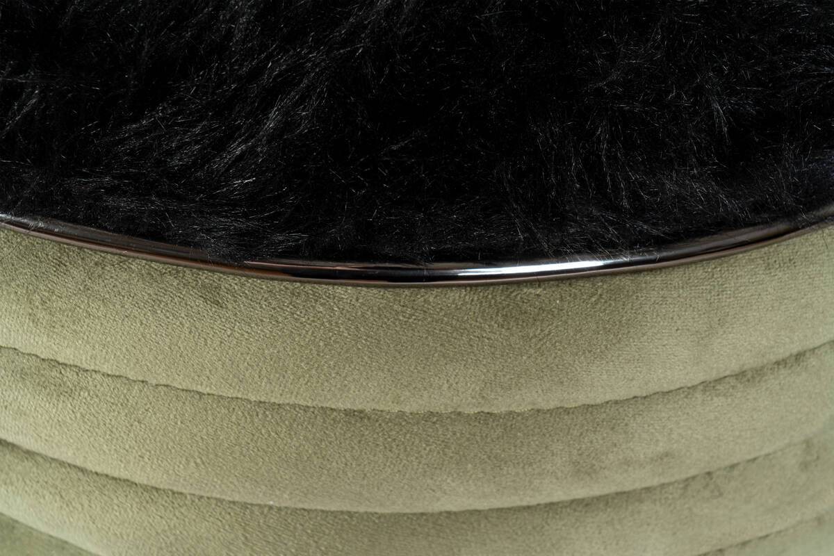 360 Living Hocker Doric 300 grün Graphit H/D: ca. 50x42 cm