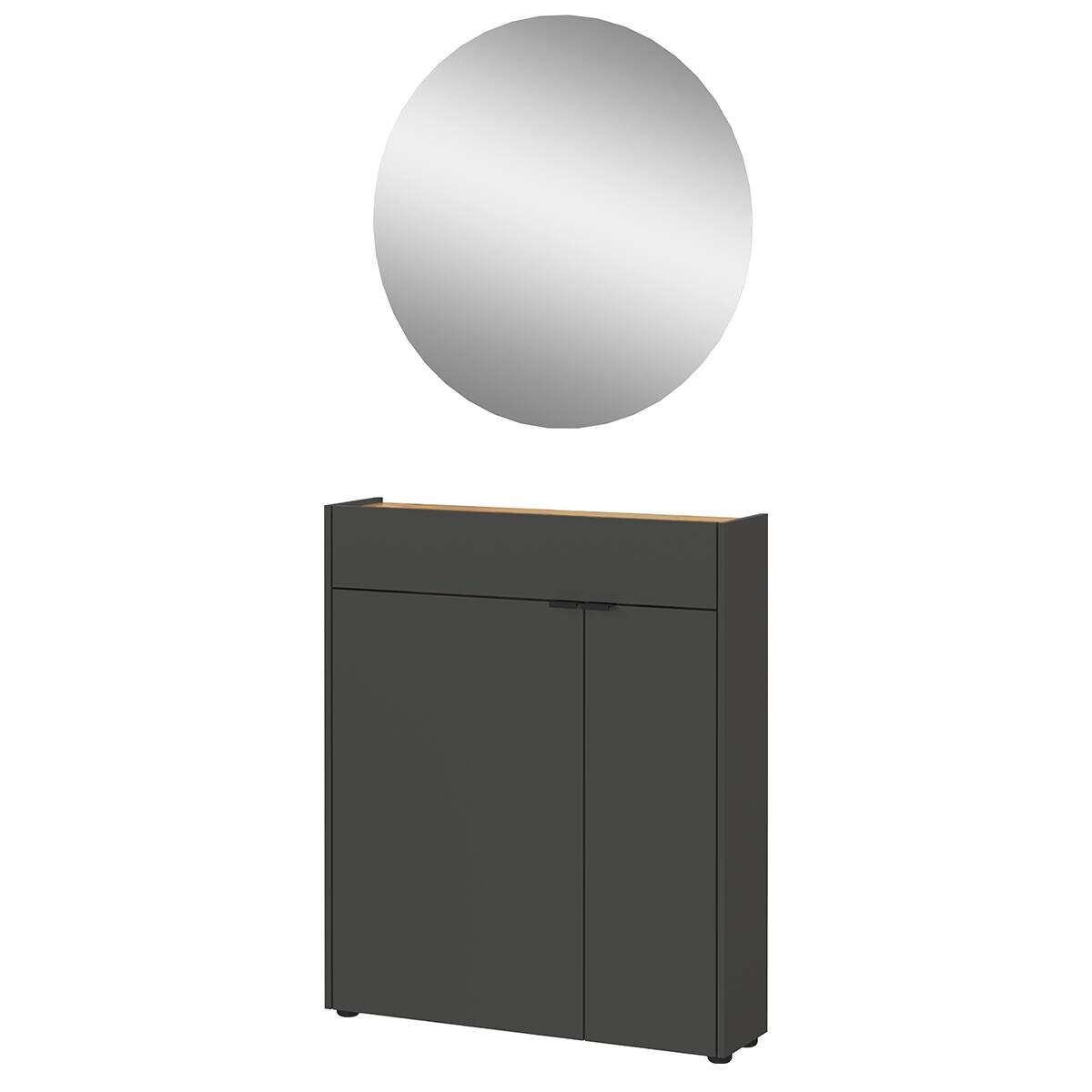 Garderobenset 9952-549 Eiche Navarra Nachbildung Graphit Optik B/H/T: ca. 82x200x22 cm