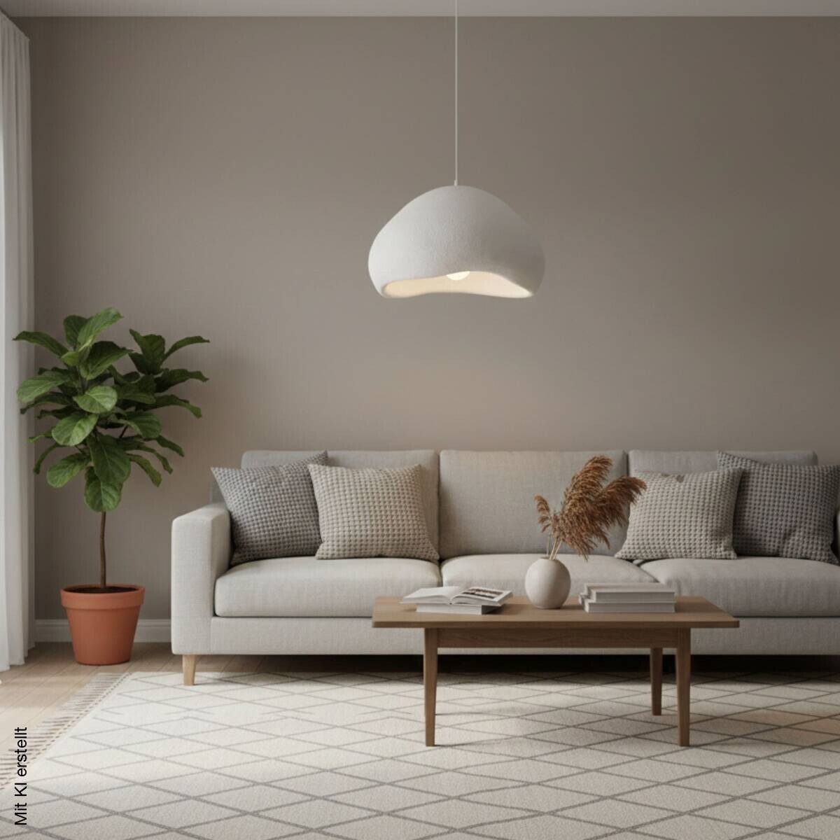 Opviq Pendelleuchte weiß B/H/T: ca. 50x115x46 cm E27 1 Brennstellen