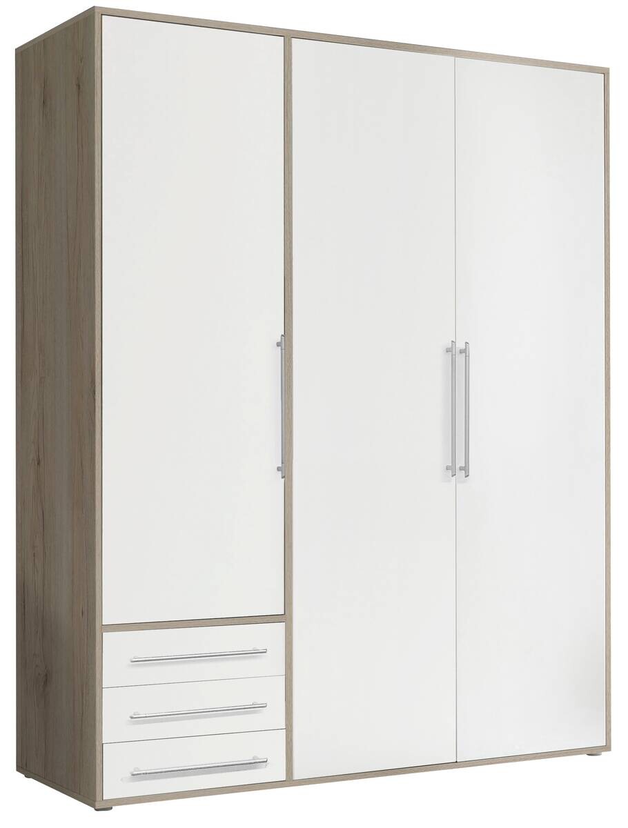 Kleiderschrank Lyss Eiche San-Remo Nachbildung weiß B/H/T: ca. 155x194x58 cm