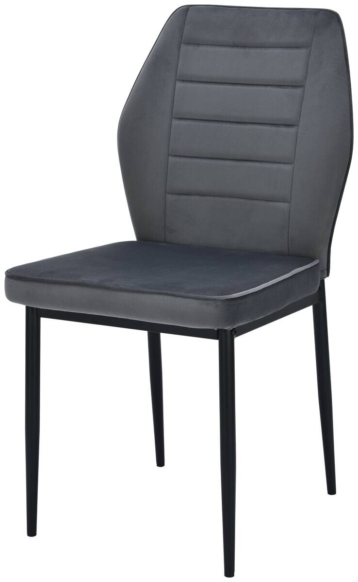 Stuhl Jimmy dunkelgrau Samtoptik B/H/T: ca. 42x87,5x57 cm