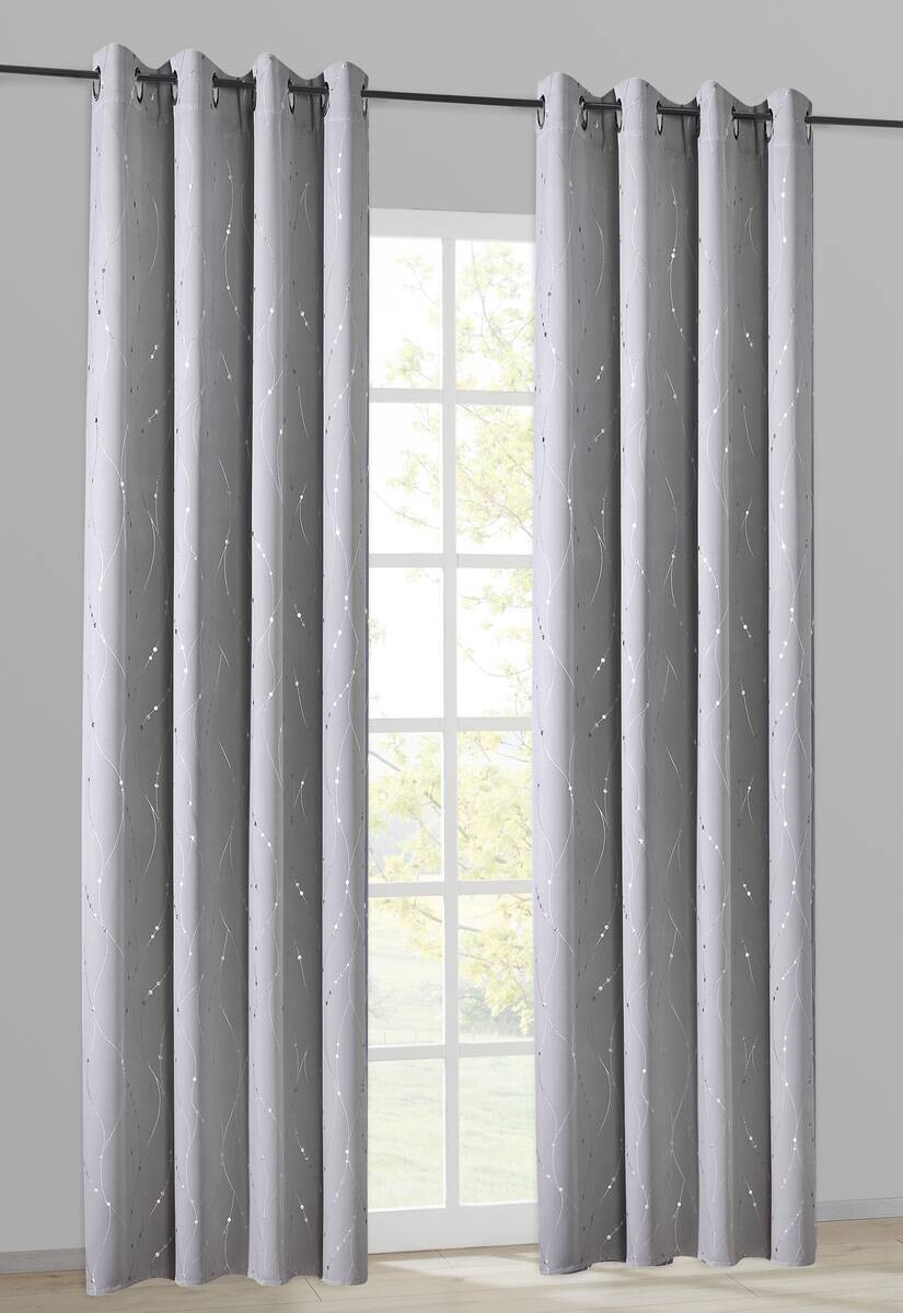 Verdunklungsvorhang Napoli silber B/L: ca. 135x245 cm