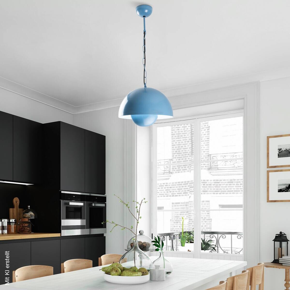 Opviq Pendelleuchte blau B/H/T: ca. 30x70x30 cm E27 1 Brennstellen