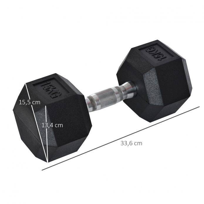 HOMCOM Kurzhantel schwarz Gummi B/H/T: ca. 15,5x10,4x15,5 cm