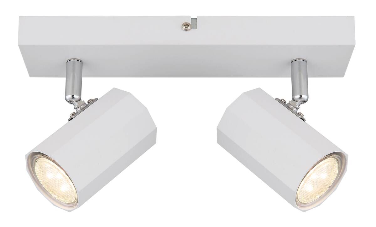 GLOBO Spot JAMES 57918-2W weiß Metall B/H/L: ca. 26x14,5x6 cm GU10 2 Brennstellen