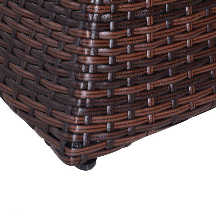 Outsunny Gartentisch braun Metall B/H/L: ca. 54x55x54 cm