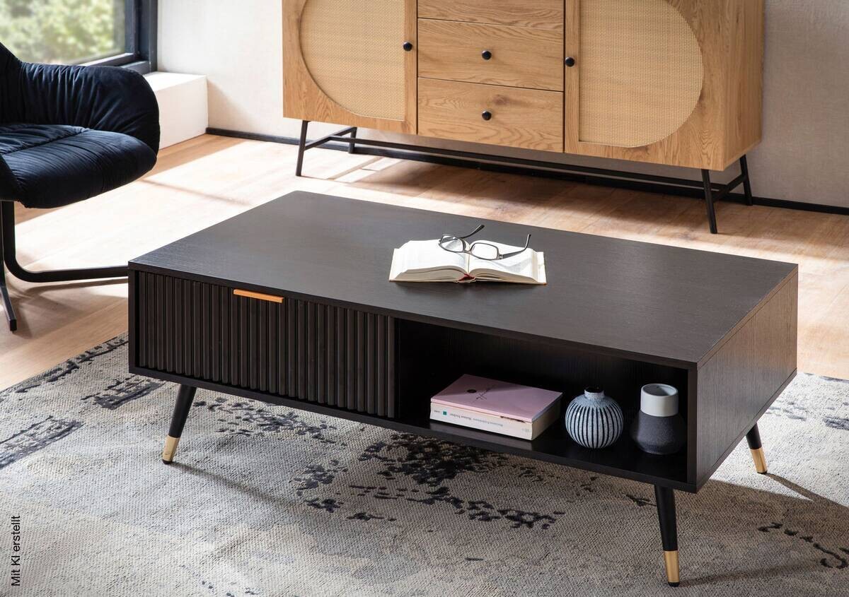 Couchtisch schwarz B/H/T: ca. 110x43x60 cm