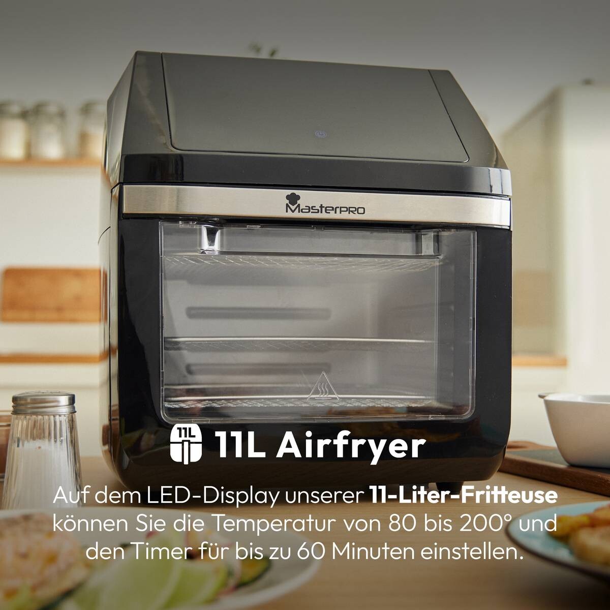 MASTERPRO Heißluftfritteuse BGMP-9310 Rocket schwarz Kunststoff B/H/T: ca. 37,5x43x37,5 cm ca. 11 l