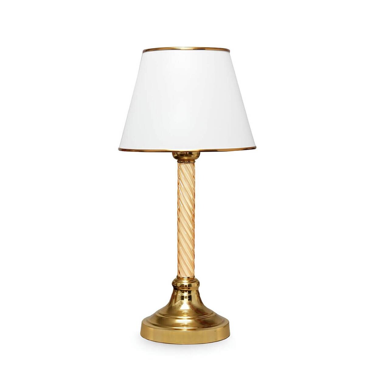 Opviq Tischleuchte weiß Kunststoff Stoff B/H/T/L: ca. 22x45x14x22 cm E27 1 Brennstellen
