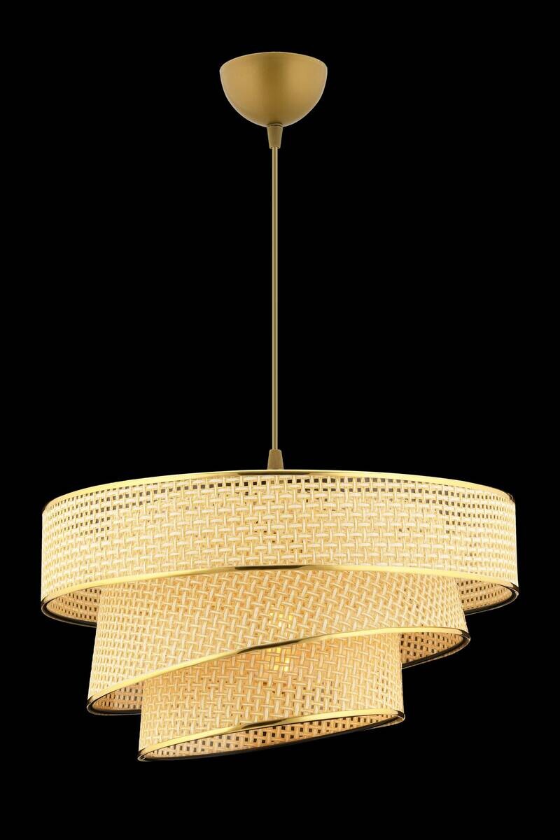 Opviq Pendelleuchte Couper kamel Metall Baumwolle B/H/L: ca. 40x72x40 cm E27 1 Brennstellen