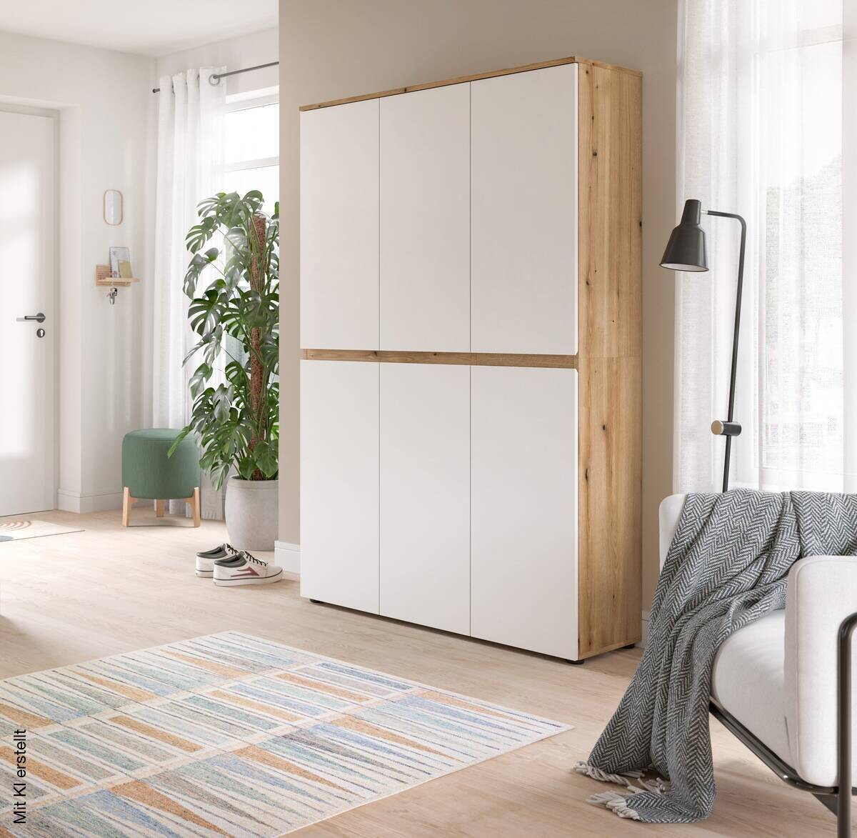 Schrank SCARPA Evoke Oak Nachbildung weiß B/H/T: ca. 105x175x37 cm