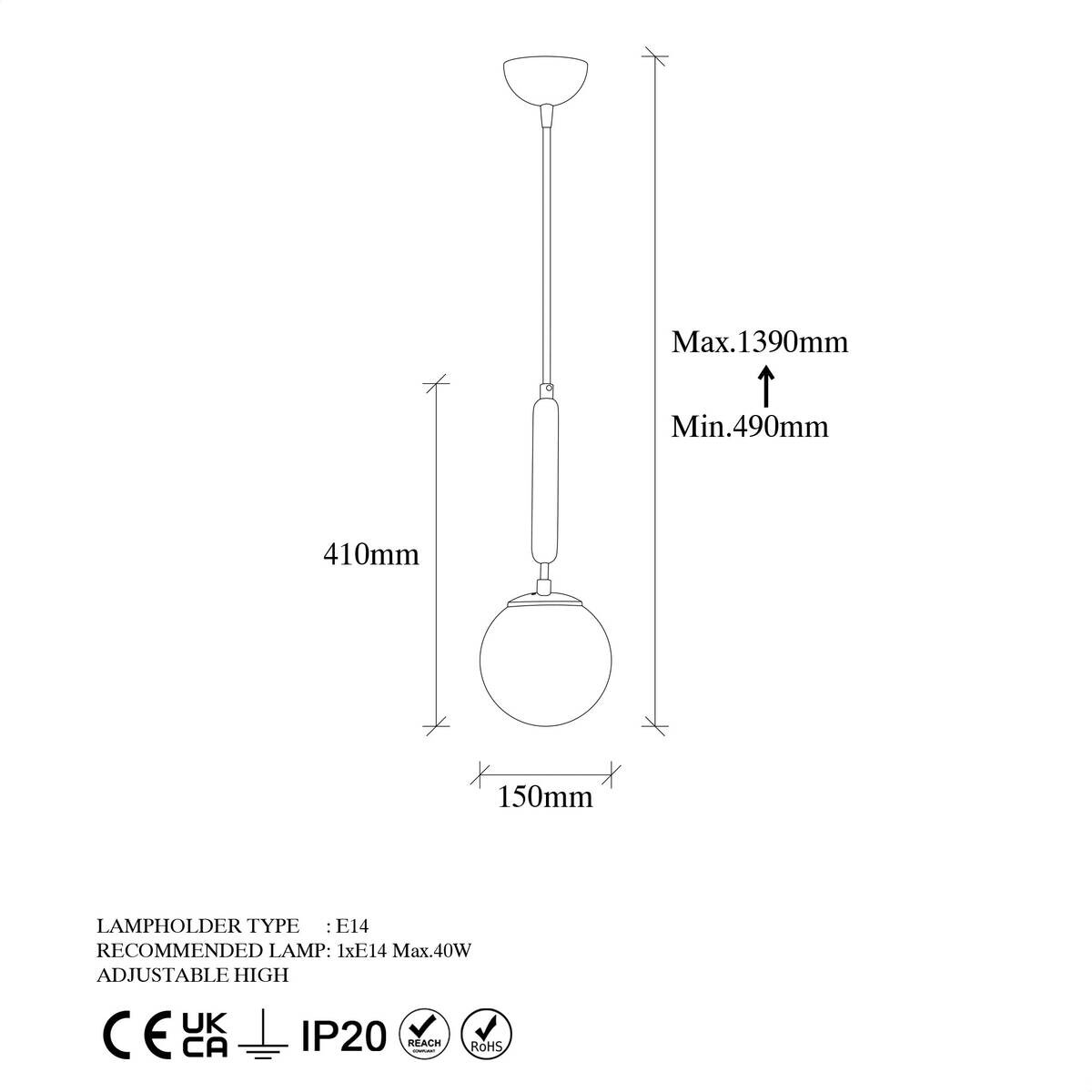 Opviq Pendelleuchte King gold Metall Glas B/H/T/L/D: ca. 15x139x15x15x15 cm E14 1 Brennstellen