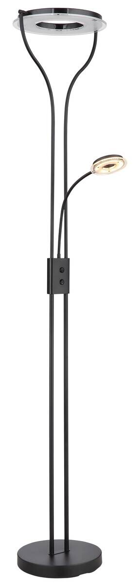 GLOBO Stehlampe Andreas schwarz Kunststoff H: ca. 194 cm 2 Brennstellen