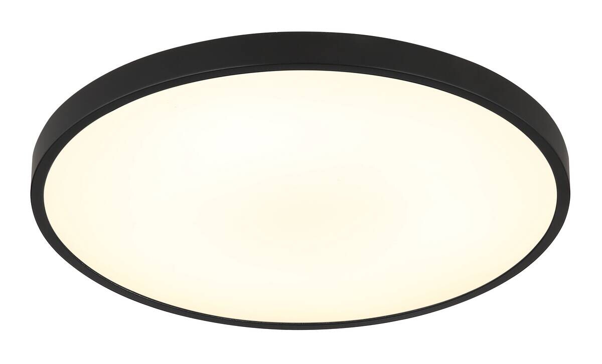 GLOBO Deckenleuchte mattschwarz Opal Kunststoff H/D: ca. 3,55x23 cm 1 Brennstellen