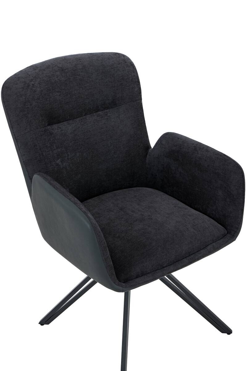 Drehstuhl Milazzo schwarz Kunstleder Webstoff B/H/T: ca. 60x92x68 cm