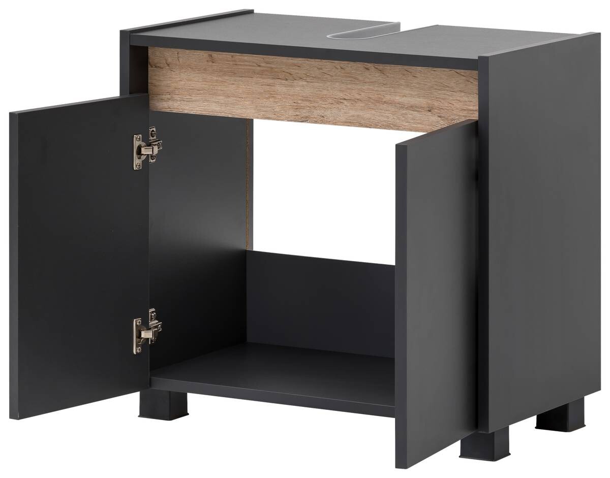 Waschbeckenunterschrank Cosmo anthrazit B/H/T: ca. 56,9x54,6x33 cm