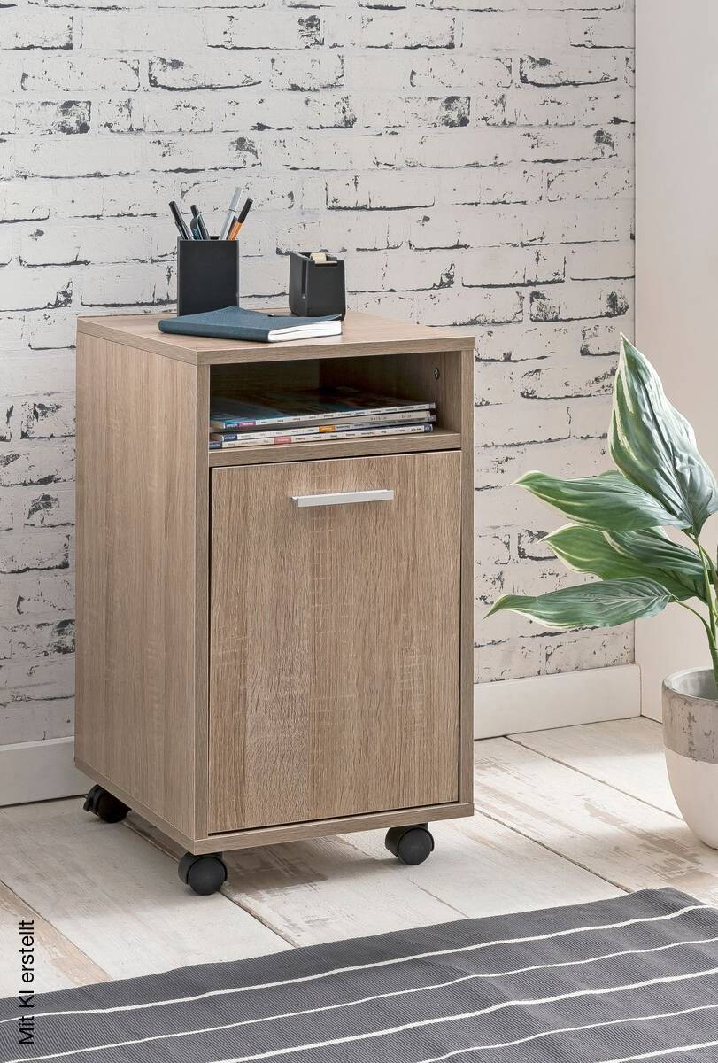 Rollcontainer braun Spanplatte B/H/T: ca. 33x60x38 cm
