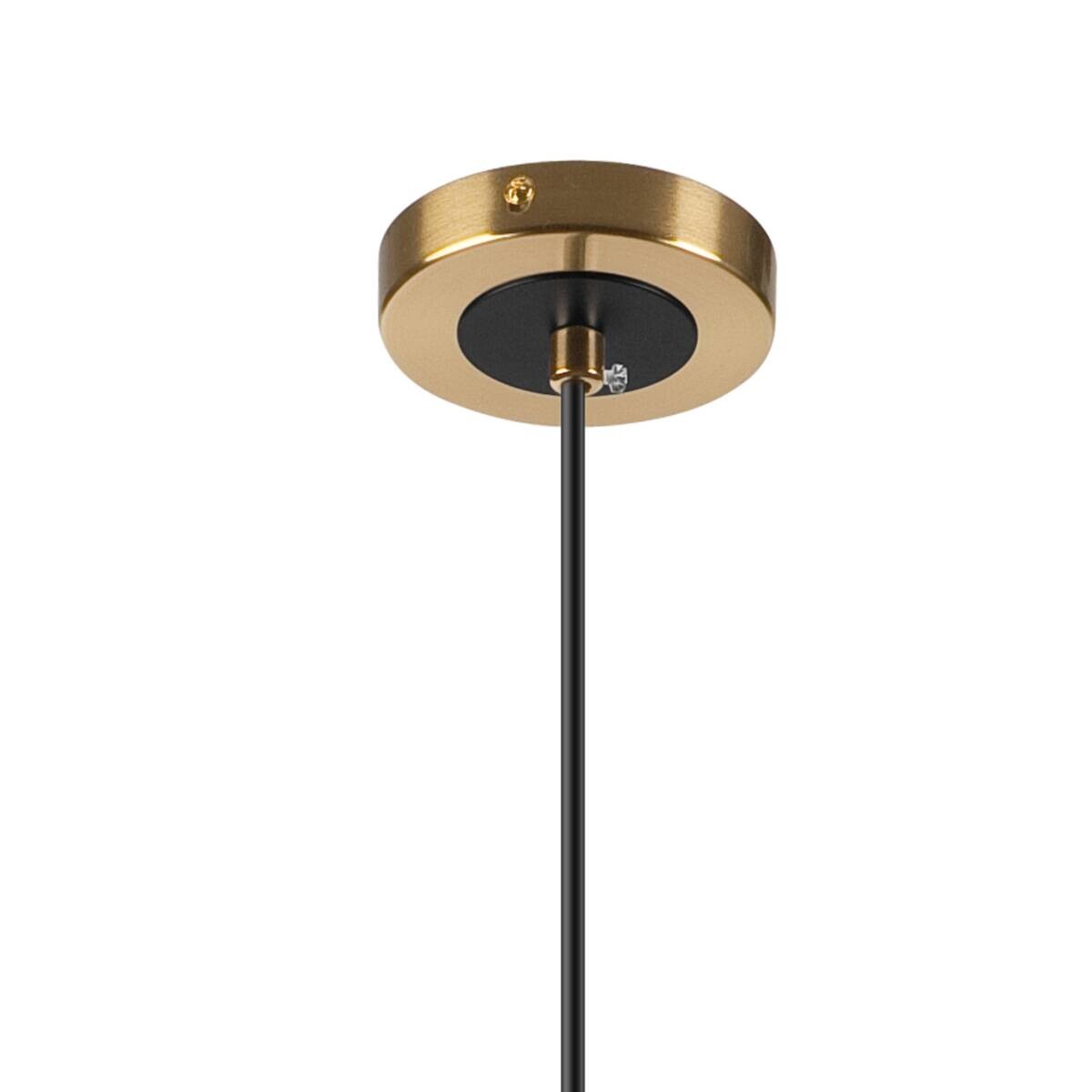 Lamkur Pendelleuchte Rollo gold schwarz Glas Stahl H/L: ca. 120x15 cm E27 1 Brennstellen